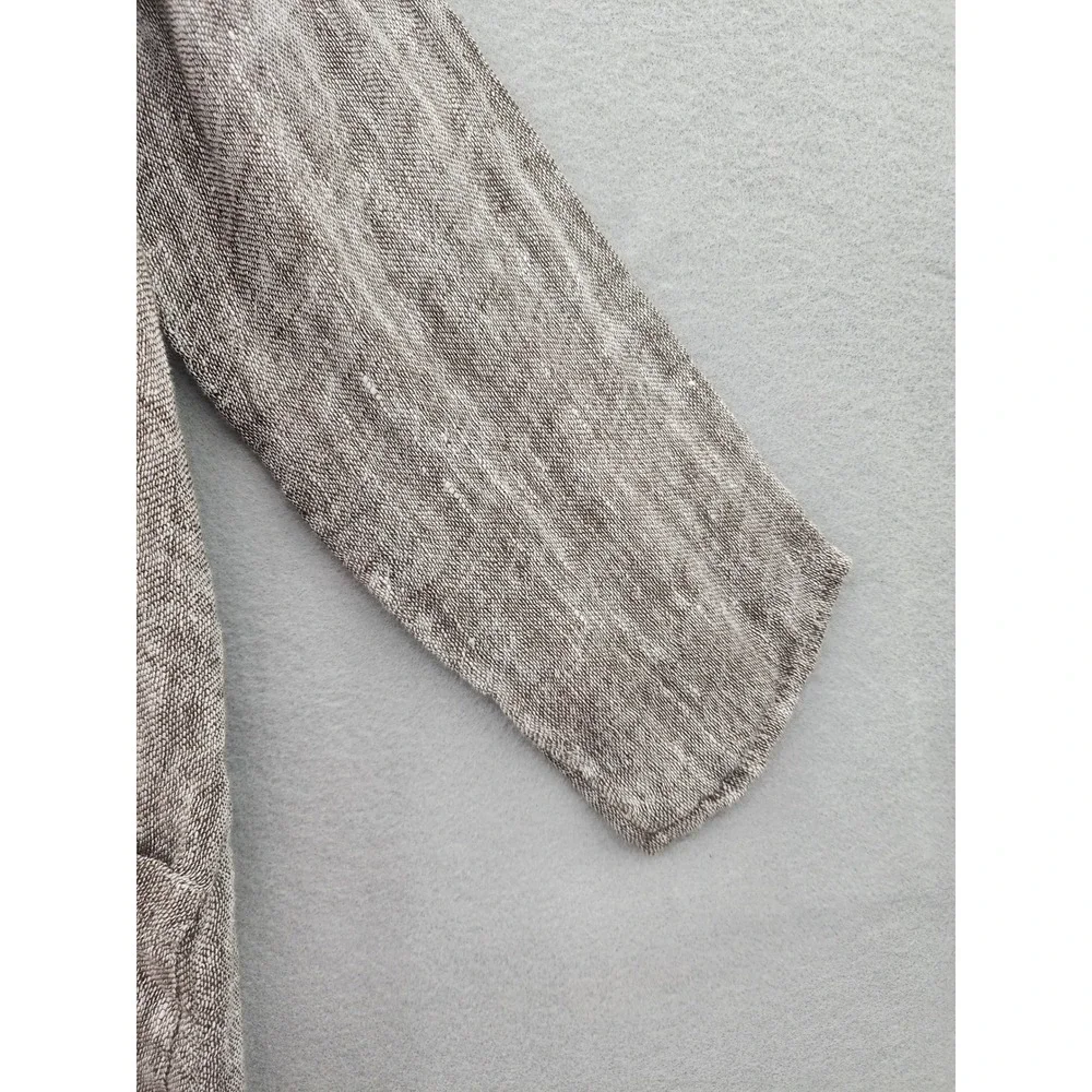 Pure Jill J. Jill 100% Linen Cardigan XS‎ Brown Marl Open Front Longline Sweater
